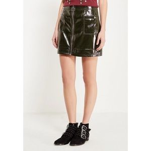 New Topshop PVC Skirt with O ring zip